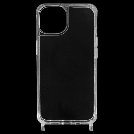 アイフォン14 対応ケース リング付 ストラップ用 クリア