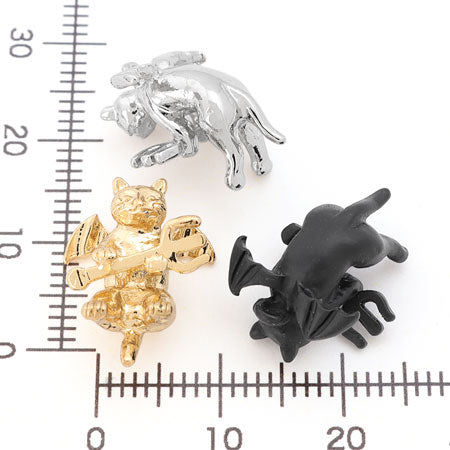 Charm devil cat rhodium color