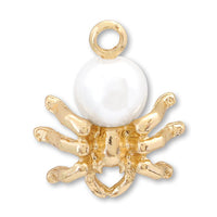 Charm spider with pearl gold