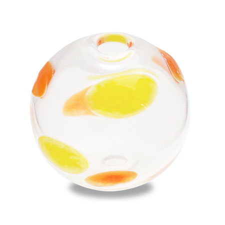 Glass ball 2 holes yellow mix