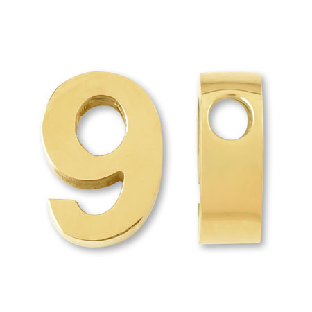 Metal parts number 9 gold