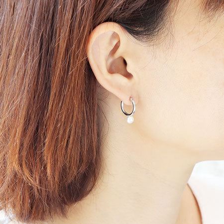 ステンレスピアス フープ 芯立 ゴールド