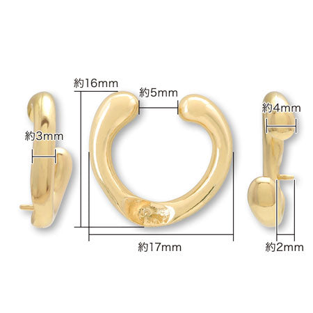 Ear cuff core stand for round balls 6-8mm gold