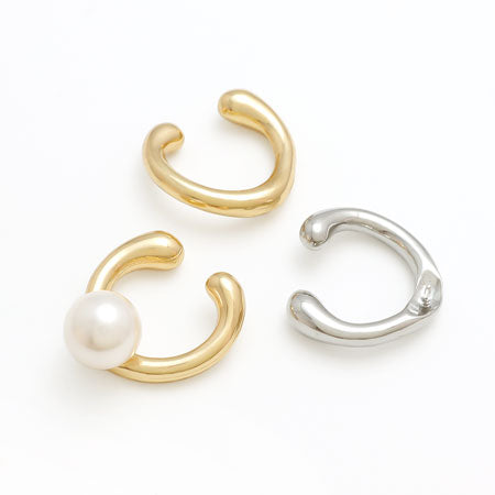 イヤーカフ 芯立 丸玉6-8mm用 ロジウムカラー