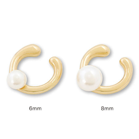 イヤーカフ 芯立 丸玉6-8mm用 ロジウムカラー