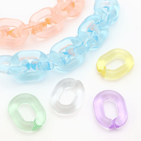 Acrylic chain parts small yellow