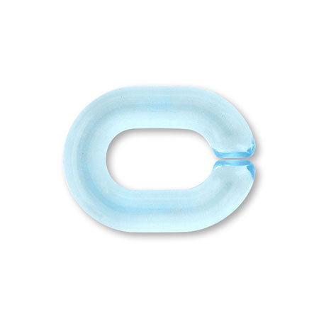 Acrylic chain parts oval light blue