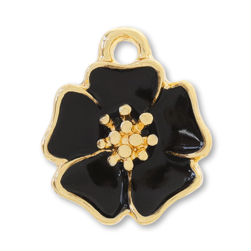 Charm Flower Rosa Epo Black/G