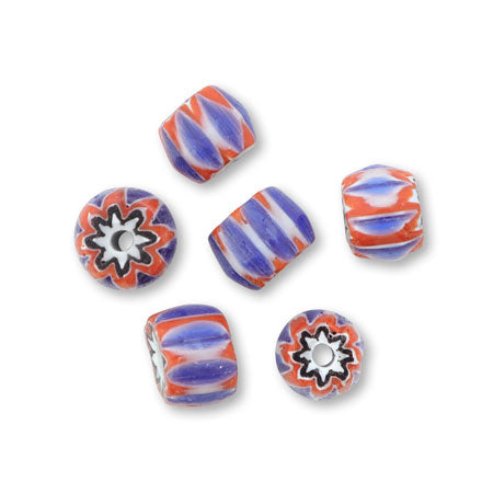 アフリカントレードビーズ シェブロン1 ブルー/レッド【アウトレット】