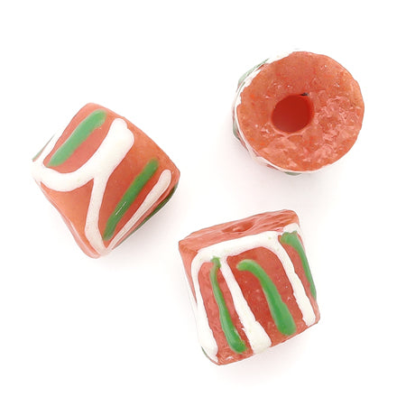 アフリカントレードビーズ パウダーグラス1 オレンジ【アウトレット】