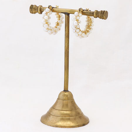 Kit Pearl Hoop Earrings White (KR0788)