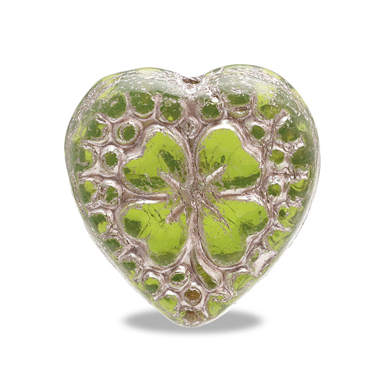Czech Heart Clover Green Opal/C