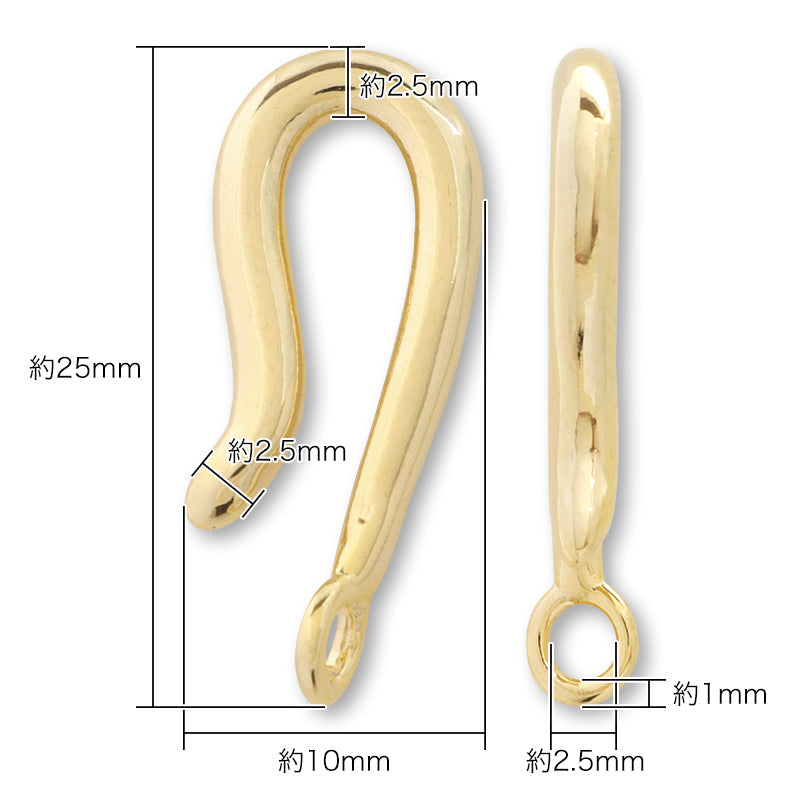 デザイン留め金具 フック No.5 ロジウムカラー