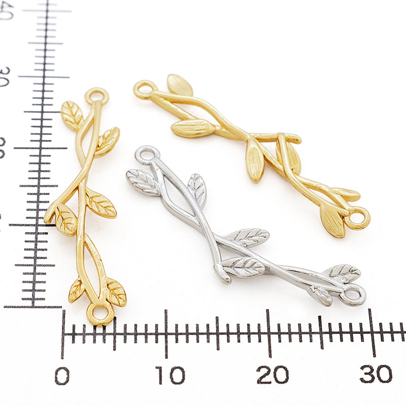 Joint parts Leaf No.2 2 rings Rhodium color