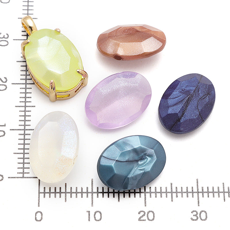Acrylic Made in Germany Oval No Hole Glitter Lila