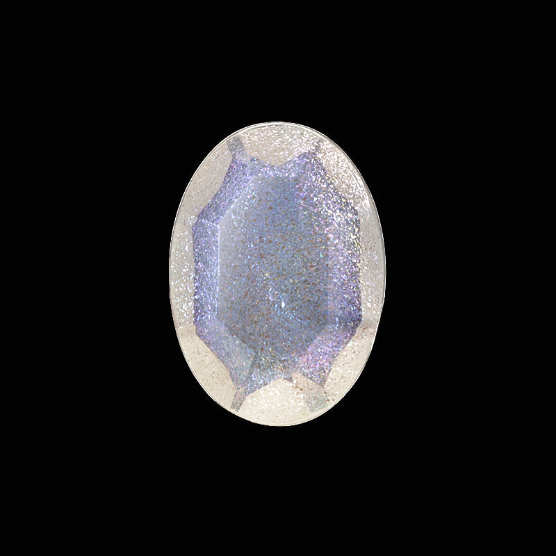 Acrylic Made in Germany Oval No Hole White AB Pearl