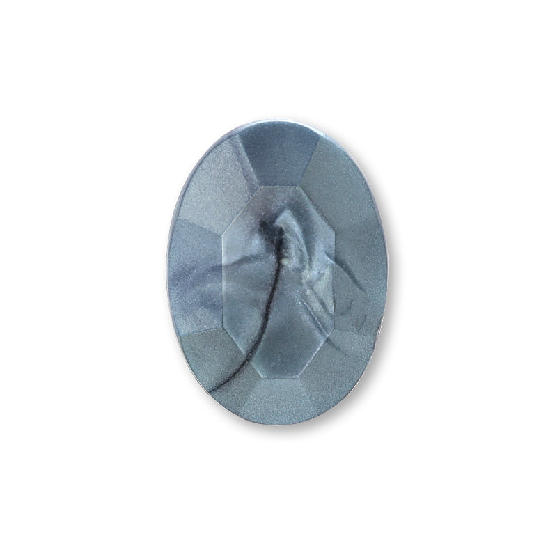 Acrylic Made in Germany Oval No Holes Wavy Blue