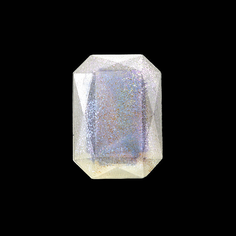 Acrylic Made in Germany Octagon No Hole White AB Pearl