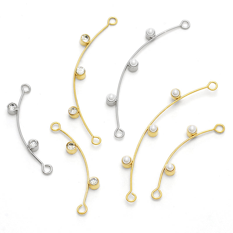 ジョイントワイヤー カーブ石付 クリスタル/G