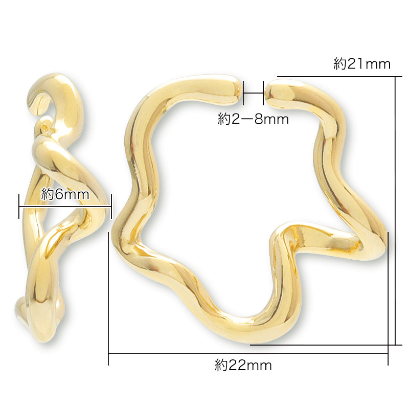 イヤーカフ 変形10 ロジウムカラー