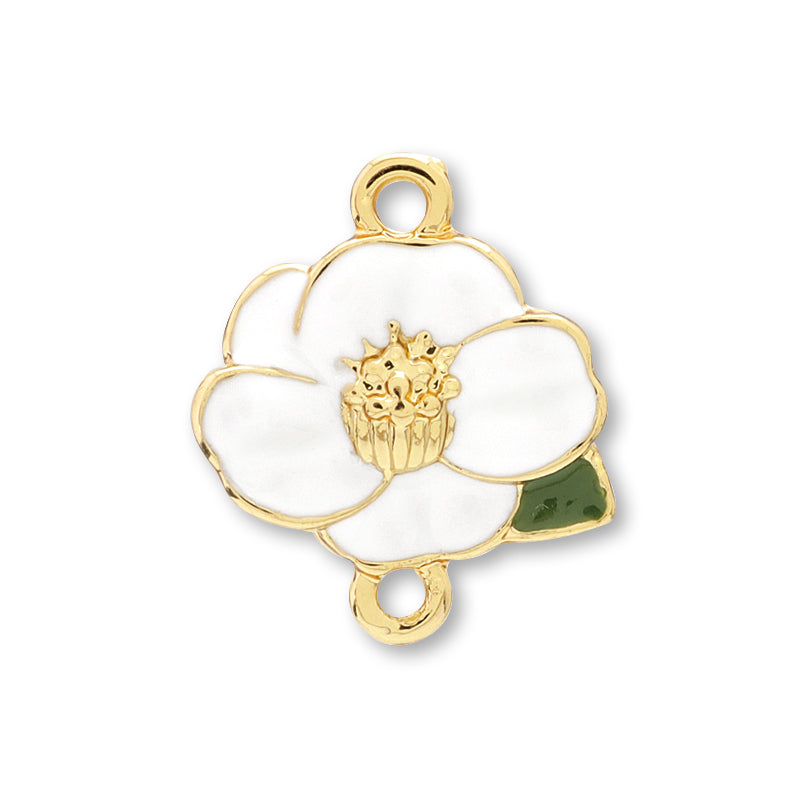 Charm Japanese style camellia 2 kan white/g