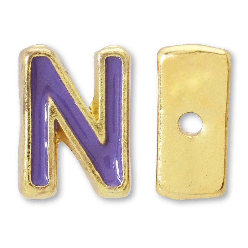 Metal Parts Initial Epo N Gold (Purple)