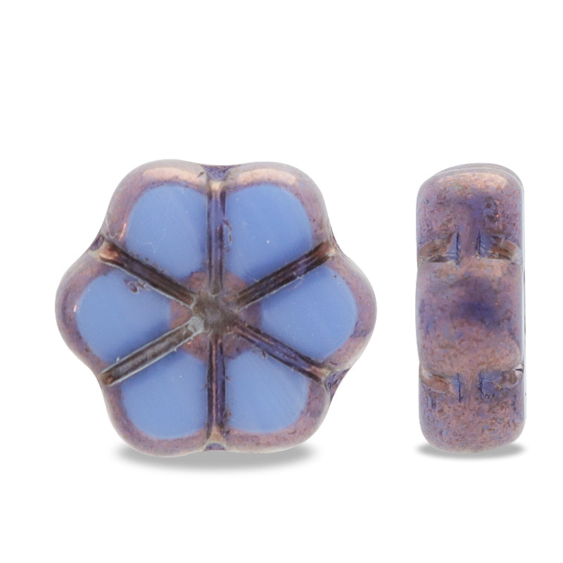 Czech table cut 6 Benzo 3 Silk Blue/B