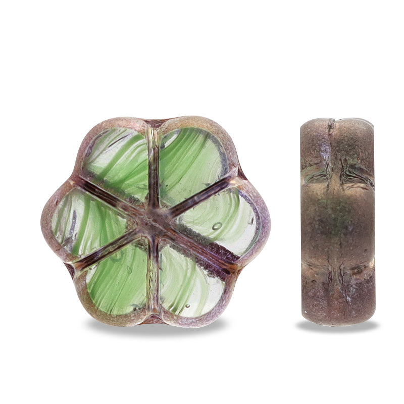 Czechotable cut 6 Bent flowers 3 Silk Green/B