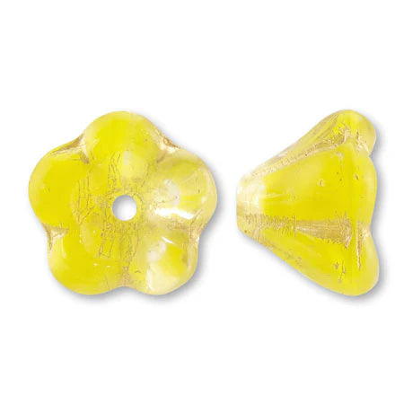 Czech Bell Flower 3 Mix Yellow Opal/G