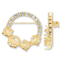 Broach empty frame circle No.4 Gold