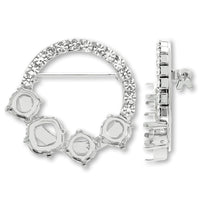 Broach empty frame circle No.4 Rhodium color