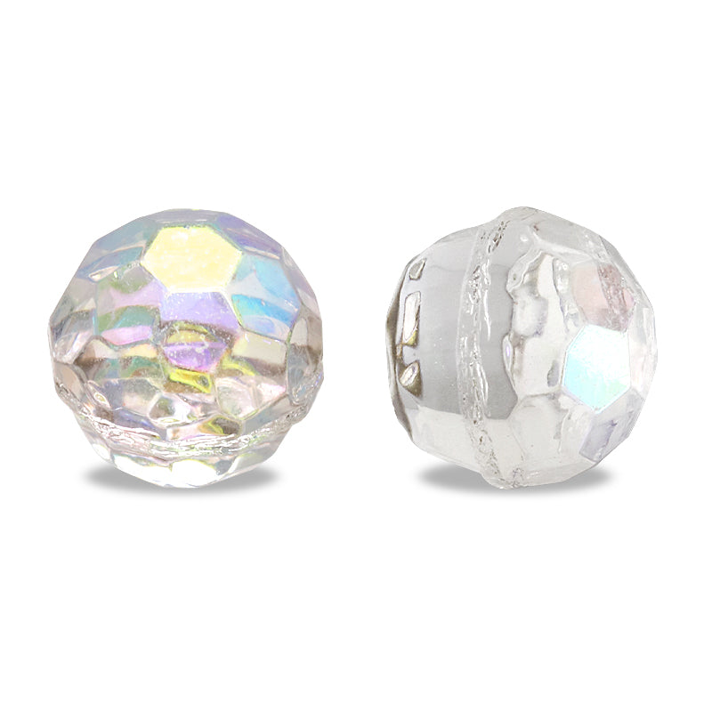 ドイツ製ガラス ドームカボション ファセット クリスタルAB