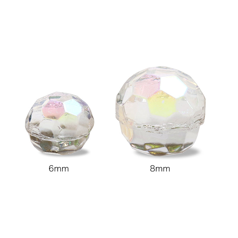 ドイツ製ガラス ドームカボション ファセット クリスタルAB