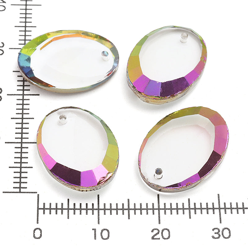 ドイツ製ガラス オーバル/プレーン ヘリオレッド