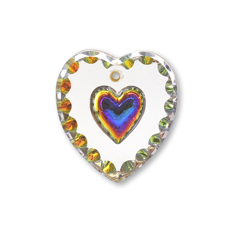 German glass heart/Heart DC Helio Blue