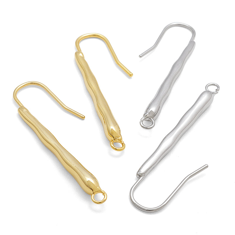 Design earrings nuance stick U -shaped rhodium color