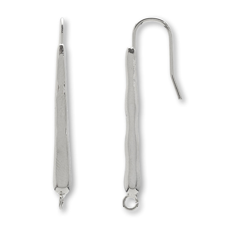 Design earrings nuance stick U -shaped rhodium color