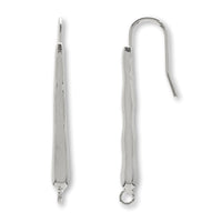 Design earrings nuance stick U -shaped rhodium color