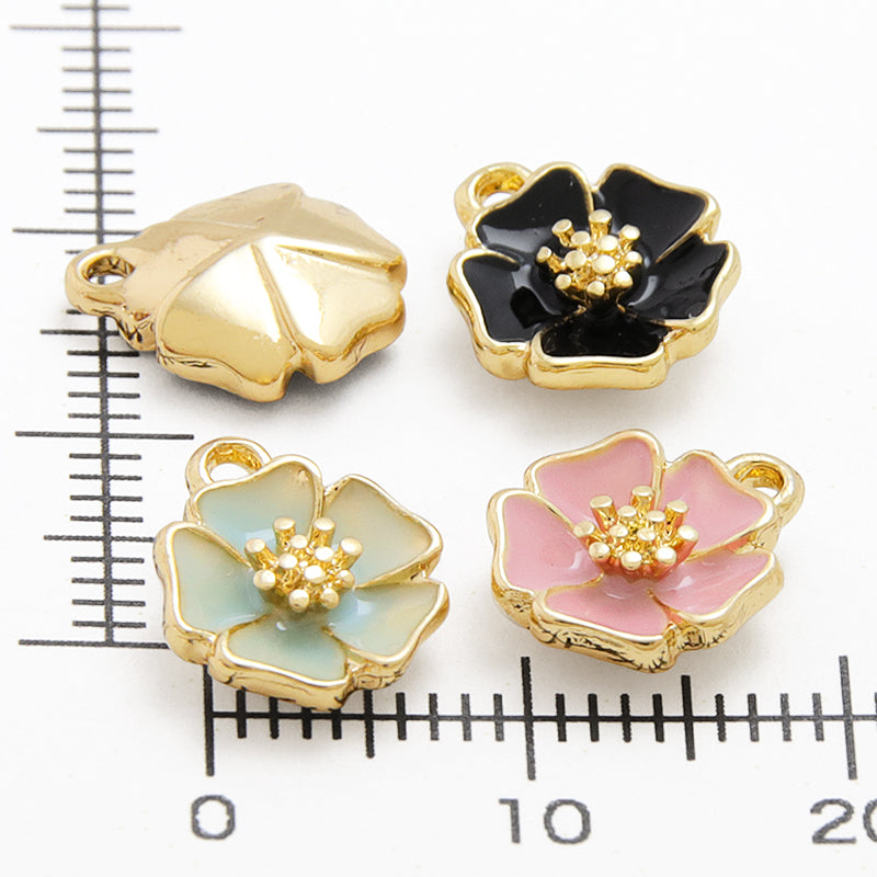 Charm Flower Rosa Epo Black/G