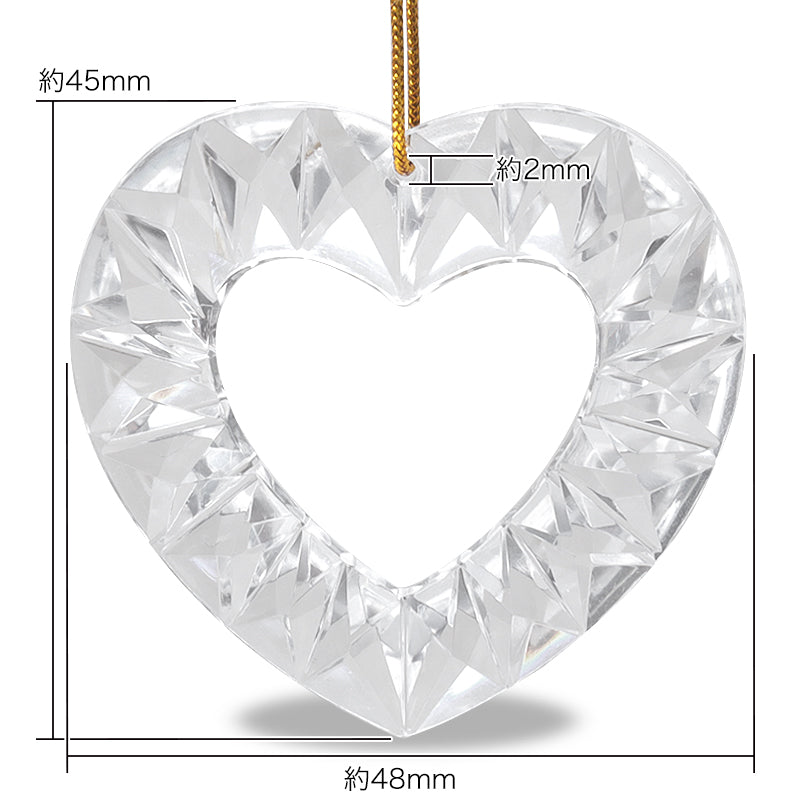アクリル ドイツ製 シャイニングハート トップホール クリスタル