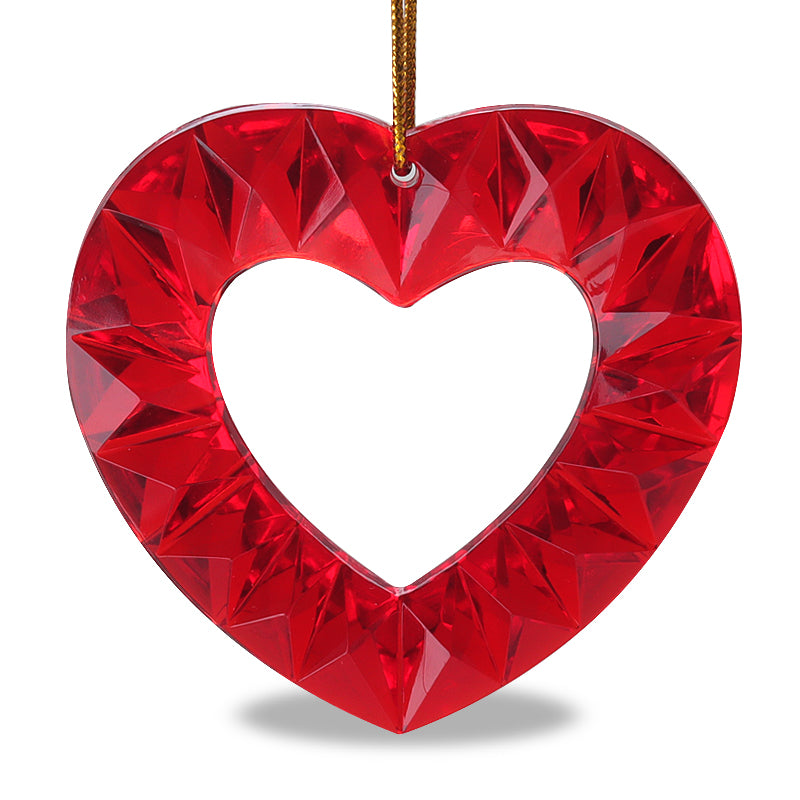 アクリル ドイツ製 シャイニングハート トップホール クリアレッド