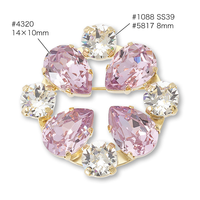 Broach empty frame Circle No.5 Rhodium color