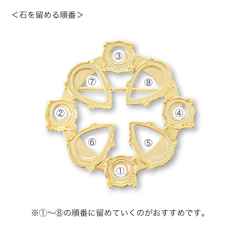 ブローチ空枠 サークルNo.5 ゴールド