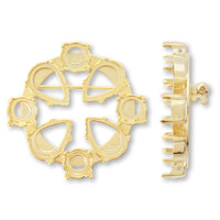 Broach empty frame circle No.5 gold