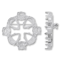 Broach empty frame Circle No.5 Rhodium color