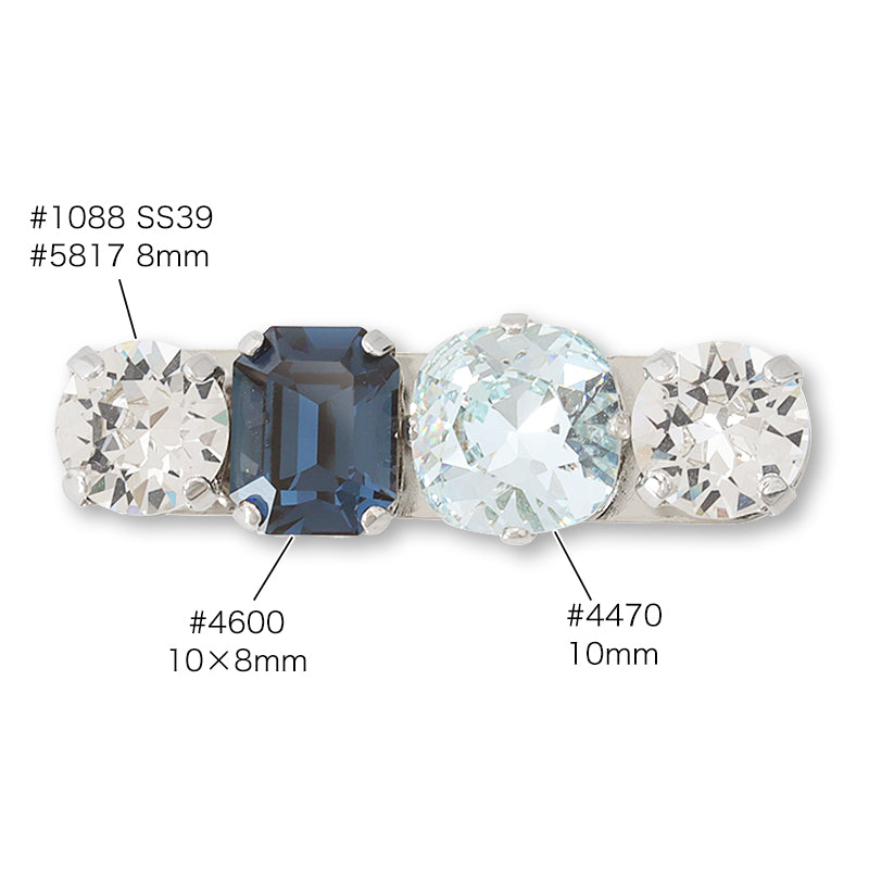 ブローチ空枠 オーバルNo.3 ロジウムカラー