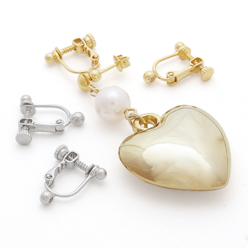 イヤリングコンバーター ネジバネ ポスト/フック用 小 ロジウムカラー