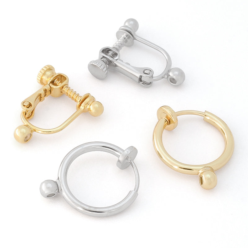 イヤリングコンバーター ネジバネ ポスト/フック用 小 ロジウムカラー