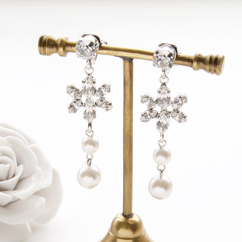 【KIWA BRIDAL】KBE-1 マーキスフラワー イヤーアクセサリー