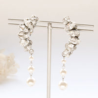 【KIWA BRIDAL】KBE-6 クリスタルムーン イヤーアクセサリー